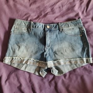 Blue Jean Shorts with Gems